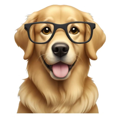 Golden retriever with eye glasses   sticker