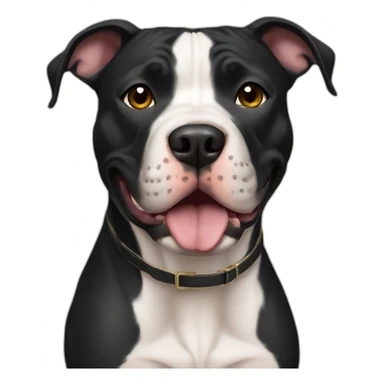 perro pitbull negro sticker