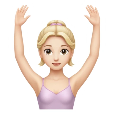 female ballet dancer, blond hair, arms raised, no pink color sticker