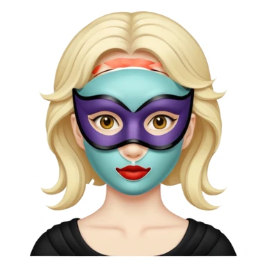 Woman with a mask on her face sticker