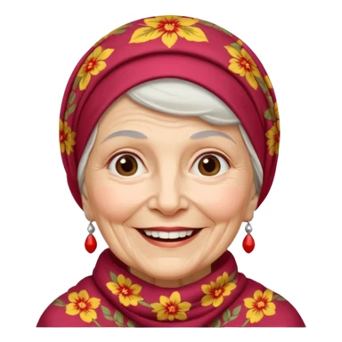 Старая женщина в традиционном платочке СССР sticker