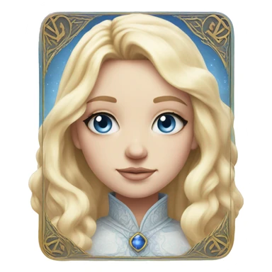 light pink tarot cards magic blonde girl white skin blue eyes  sticker