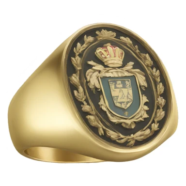 signet ring with family crest sticker