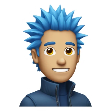 Man with blue spiky hair sticker