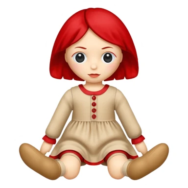 rag doll with button eyes sticker