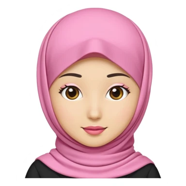 wanita hijab pink sticker