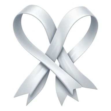 white ribbon, long ends, no text, light background sticker