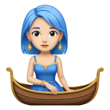 venice gondolier woman fat earring wearing blue hair sticker