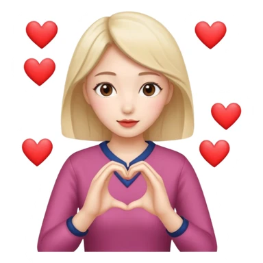 make me a women that is doing the Korean hearts  sticker
