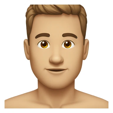 tete ronde, homme, peau beije, cheveux et yeux maron, cheveux lisse court avec un degrader sticker