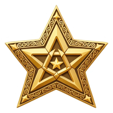 tetragrammaton star, ancient, gold sticker