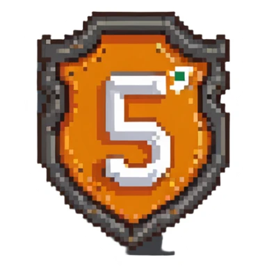 HTML5 logo with orange shield shape and white number 5 sticker