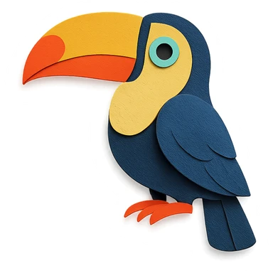 tucano bird with layered paper look sticker