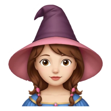 Medieval princess with cone hat and brown hair sticker