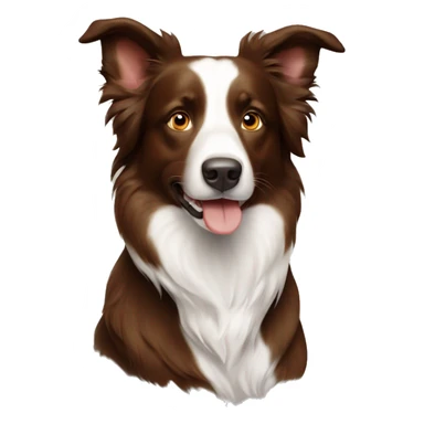 Brown and white border collie dog sticker