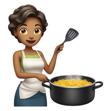 Beauty woman cooking sticker