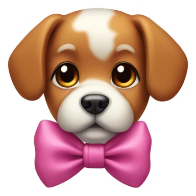 Cute dog with a bow sticker