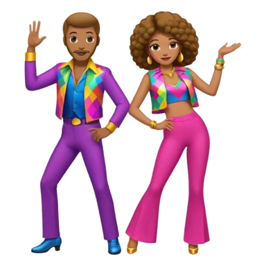 man and woman disco dancing sticker