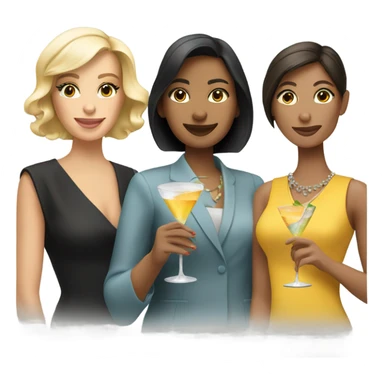 Two blonde women 1 brunette women drinking martinis  sticker