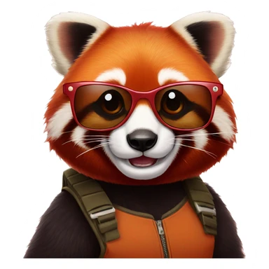 A red panda with cool sunglasses  sticker