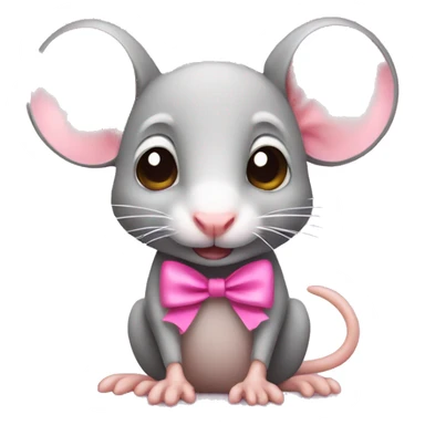 Cute rat with a pink bow  sticker