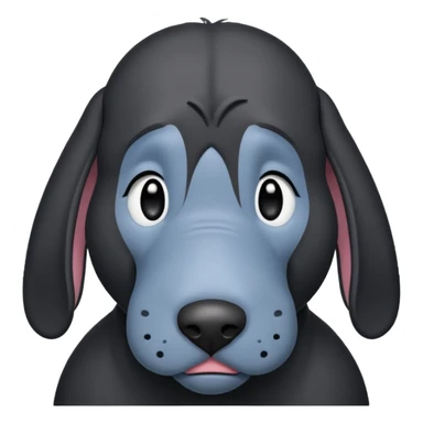 Eeyore mixed with a black lab sticker