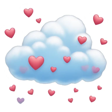 A cloud with hearts flying out  sticker