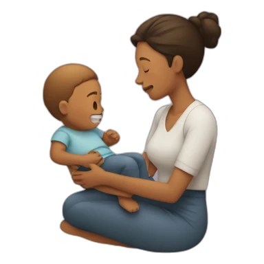 Mama despertando al hijo sticker