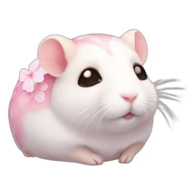 small sleep hamster cherryblossom body sticker
