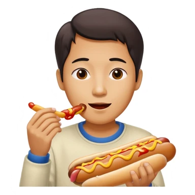 Asian eating dog sticker