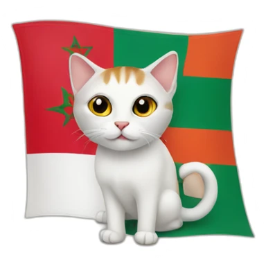 Cat and moroccan flag sticker