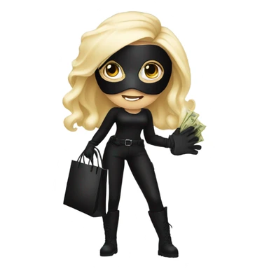 White blonde girl dressed as a burglar  sticker