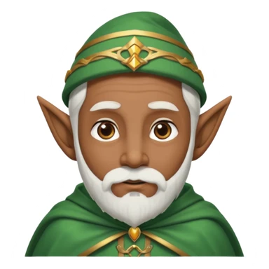 Wise elf with white beard, brown skin and cape sticker