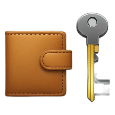 a wallet icon next to a keys icon sticker