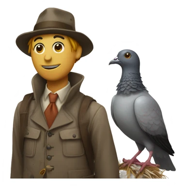 pigeon and scarecrow sticker