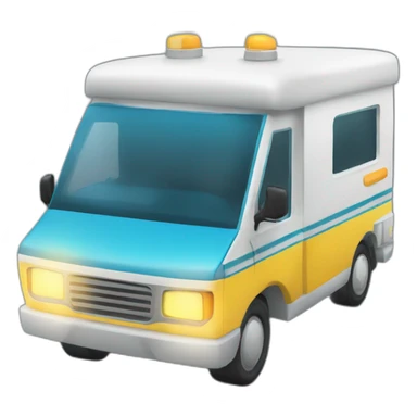 Ambulancia amarilla con luces azules  sticker