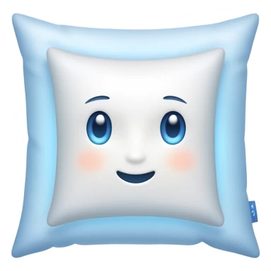 minimal ethereal white pillow emoji with a dreamy soft aura and a hint of blue light sticker