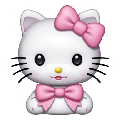 Genera esta emojis 🤍 con un hello Kitty en el medio sticker