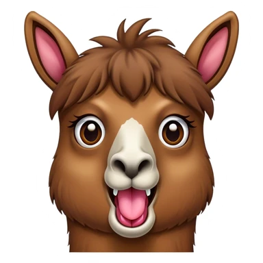 llama silly face, long tongue sticking out sticker