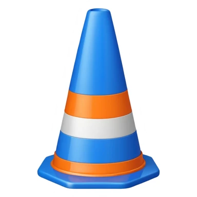 full blue traffic cone sticker