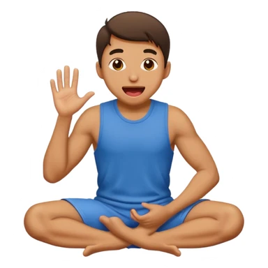 Man on knees with tongue out sticker