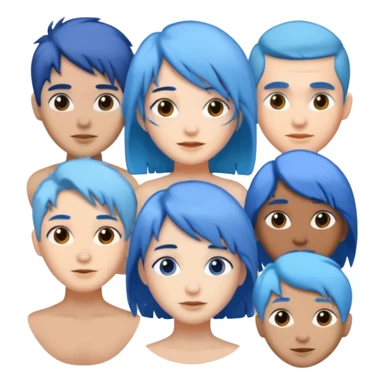 blue haired humans sticker