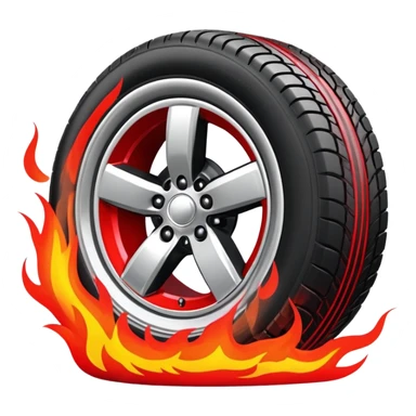 dodge car with neon border and fire in tyre sticker