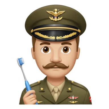 Hitler emoji in military dress and toothbrush mustache  sticker