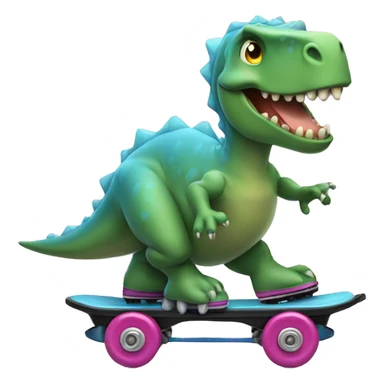 Dinosaur on roller skates sticker