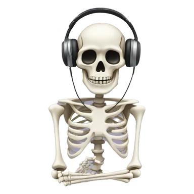 Skeleton with a Headphones sticker