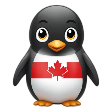 penguin wearing canada shirt sticker