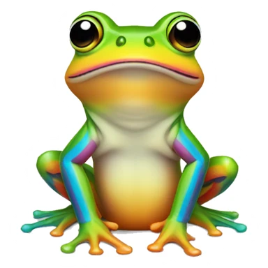 Rainbow stripes frog sticker