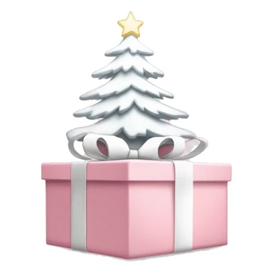 Light pink Christmas gifts under a white Christmas tree  sticker