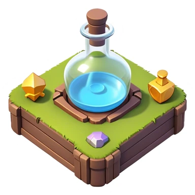 Clash of Clans aesthetic: Cinematic Playful 3D Isometric Health Potion Emoji, rendered in a 3D vector-style similar to standard emojis with minimal shading and bold, simplified shapes. A compact, distinct form with signature details, softly glowing with a fantasy RPG magic charm. Simplified yet unmistakably iconic, highly detailed and consistent, glowing with a soft radiance and high shine. Stylized with a touch of heroic grandeur and a soft glowing outline, capturing the essence of a beloved gaming relic with a friendly, playful manner! sticker